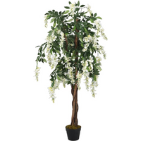 vidaXL Artificial Wisteria Tree 840 Leaves 120 cm Green and White