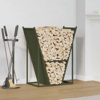 vidaXL Firewood Rack Olive Green 69.5x35x81 cm Cold-rolled steel