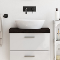 vidaXL Bathroom Countertop Dark Brown 60x40x(2-6) cm Treated Solid Wood