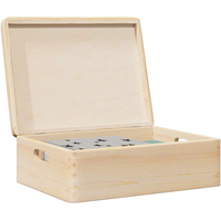 vidaXL Wooden Box with Lid and Handles 40x30x13 cm Solid Wood Pine