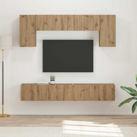 vidaXL TV Cabinet Set Wall-mounted 4 pcs Concrete Grey Engineered Wood