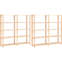 vidaXL 5-Tier Storage Racks 2 pcs 170x38x170 cm Solid Pinewood 500 kg