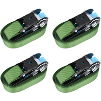 vidaXL Ratchet Tie Down Straps 4 pcs 800 daN 6 m Green
