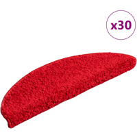 vidaXL Stair Mats 30 pcs 56x17x3 cm Red Half Round