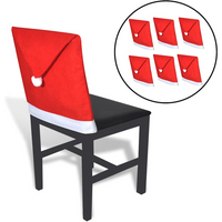 6 Santa Claus Hat Chair Back Covers
