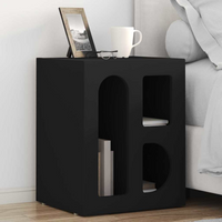 vidaXL Bedside Table 2 pcs Black 40 x 35 x 50 cm Engineered Wood