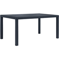 vidaXL Garden Table Anthracite 150x90x72 cm Plastic Rattan Look