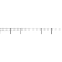 vidaXL Garden Fence with Spear Top Steel 1070x60 cm Black