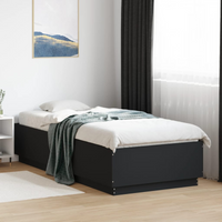 vidaXL Bed Frame with LED without Mattress Black 90x200 cm