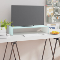 vidaXL TV Stand/Monitor Riser Glass Green 70x30x13 cm