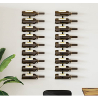 vidaXL Wall-mounted Wine Racks for 18 Bottles 2 pcs Black Iron