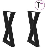 vidaXL Dining Table Legs 2 pcs Black 50x(72-73.3) cm Steel