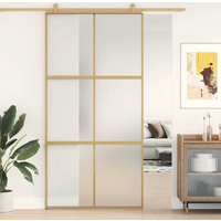 vidaXL Sliding Door Gold 102.5x205 cm Frosted ESG Glass and Aluminium