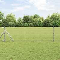 vidaXL Fence with Post Silver 0.4 x 50 m Steel and PVC