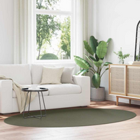 vidaXL Area Rugs Oval HUARTE Forest Green 160 x 230 cm 100% Polyester