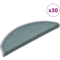 vidaXL Stair Mats 30 pcs 56x17x3 cm Sea Blue Half Round