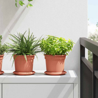 vidaXL Plant Pots 24 pcs Brick Red Ø 15 x 12 cm Plastic