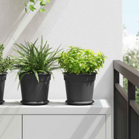 vidaXL Plant Pots 24 pcs Black Ø 19 x 16 cm Plastic
