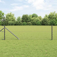 vidaXL Fence Post Grey 50 x 0.6 m (50 mm mesh) Steel and PVC