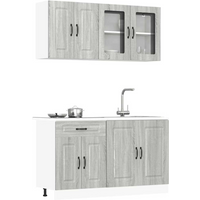 vidaXL 4 Piece Kitchen Cabinet Set Kalmar Grey Sonoma Engineered Wood