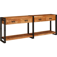 vidaXL Console Tables 2 pcs Brown 200 x 33 x 75 cm Solid Acacia Wood