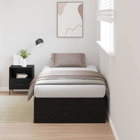 vidaXL Storage Bed Frame Black Oak 100 x 200 cm Engineered Wood
