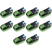 vidaXL Ratchet Tie Down Straps 10 pcs 800 daN 6 m Green