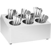 vidaXL Cutlery Holder 6 Grids Square Stainless Steel