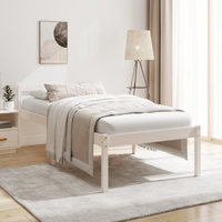 vidaXL Senior Bed without Mattress White 75x190cm Small Single
