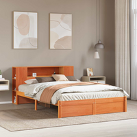 vidaXL Bed Frame with Storage Headboard with Headboard 2 pcs Wax Brown