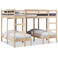 vidaXL Triple Bunk Bed Frame 140x200/70x140 cm Solid Wood Pine