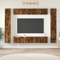 TV Cabinet Set Smoked Oak Engineered Wood