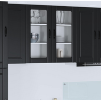 vidaXL Kitchen Cabinet with Door Black 40 x 31 x 80 cm Engineered Wood