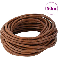 vidaXL Leather Cord Light Brown Ø4 mm x 50 m Leather