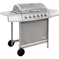vidaXL Gas BBQ Grill with 6 Burners Silver (FR/BE/IT/UK/NL only)