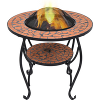 vidaXL Mosaic Fire Pit Table Terracotta 68 cm Ceramic