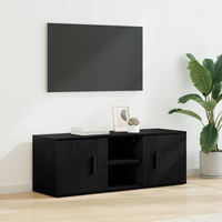 vidaXL TV Cabinet Black Oak 100 x 31.5 x 35 cm Engineered Wood