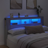 vidaXL LED Headboard Grey Sonoma 180x18.5x103.5 cm Engineered Wood