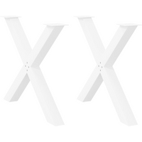 vidaXL Dining Table Legs X-Shaped 2 pcs White 90x(72-73) cm Steel