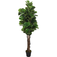 vidaXL Artificial Fiddle Leaf Fig Tree 134 Leaves 120 cm Green