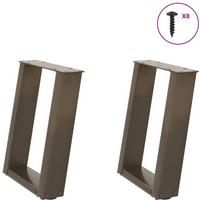 vidaXL Coffee Table Legs U-Shaped 2 pcs Natural Steel 28x(42-43) cm Steel