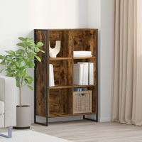 vidaXL Book Cabinet Smoke Oak 99.5 x 30 x 108.5 cm Engineered Wood