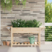 vidaXL Garden Planter Beige 155 x 59 x 76.5 cm Solid Fir Wood