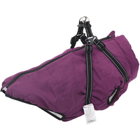 vidaXL Dog Coat with Harness Purple 3XL Fleece and Polyester