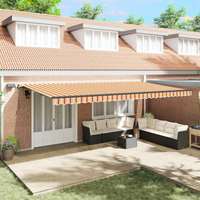 vidaXL Retractable Awning Manual Yellow and orange 600 x 300 cm Fabric