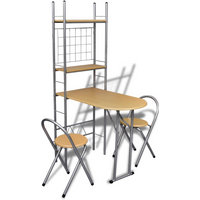 Foldable Breakfast Bar Set with 2 Chairs