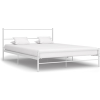 284695 vidaXL Bed Frame without Mattress White Metal 140x200 cm