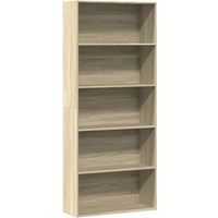 vidaXL Book Cabinet Sonoma Oak 80x30x189 cm Engineered Wood