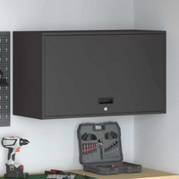 vidaXL Wall Cabinet for Garage with Gas-lift Door Black