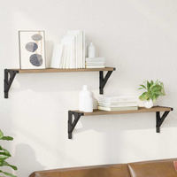 vidaXL Wall Shelves with Shelf 2 pcs Artisan Oak 60 x 15 x 15.5 cm